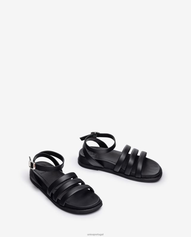 Unisa sandália com sola combinando mulheres 6V2Z6356 preto