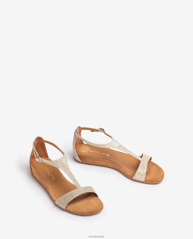 Unisa sandália com tira no peito do pé mulheres 6V2Z674 ouro
