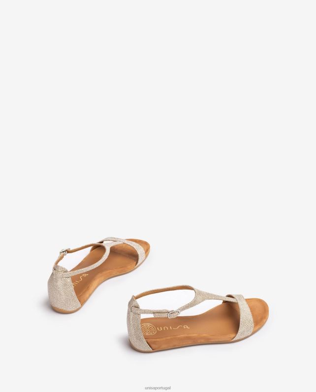 Unisa sandália com tira no peito do pé mulheres 6V2Z674 ouro