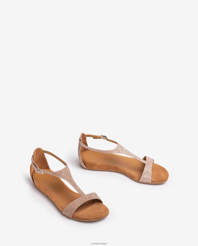 Unisa sandália com tira no peito do pé mulheres 6V2Z675 rosa