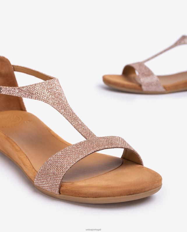 Unisa sandália com tira no peito do pé mulheres 6V2Z675 rosa