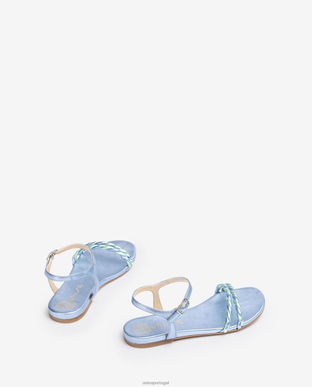 Unisa sandália com tiras em espiral mulheres 6V2Z641 azul
