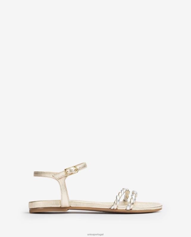 Unisa sandália com tiras em espiral mulheres 6V2Z642 ouro