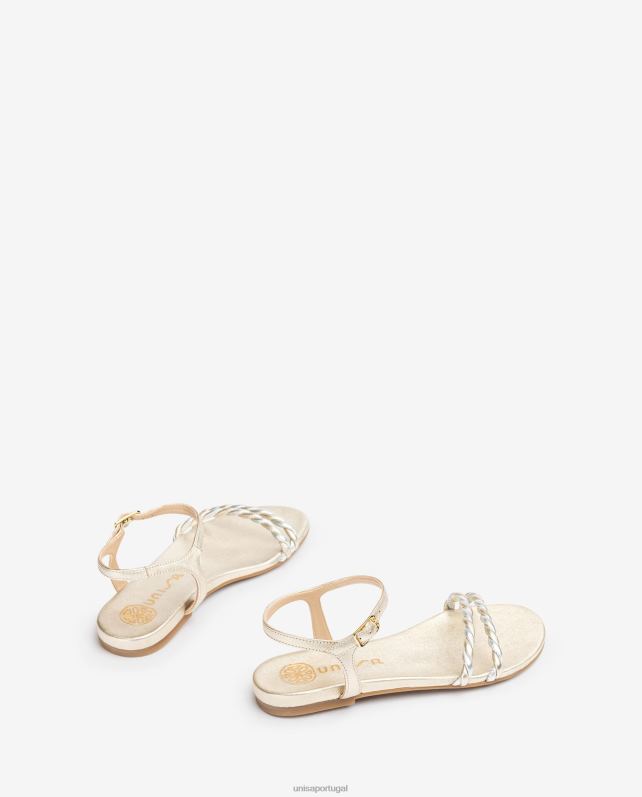 Unisa sandália com tiras em espiral mulheres 6V2Z642 ouro