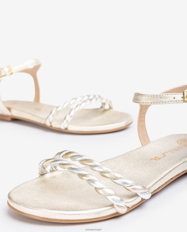 Unisa sandália com tiras em espiral mulheres 6V2Z642 ouro
