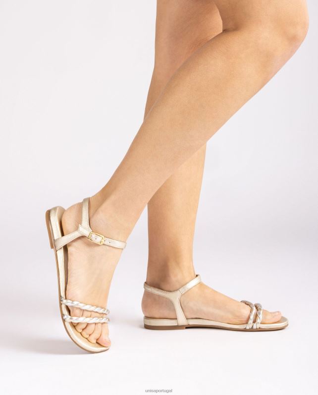 Unisa sandália com tiras em espiral mulheres 6V2Z642 ouro