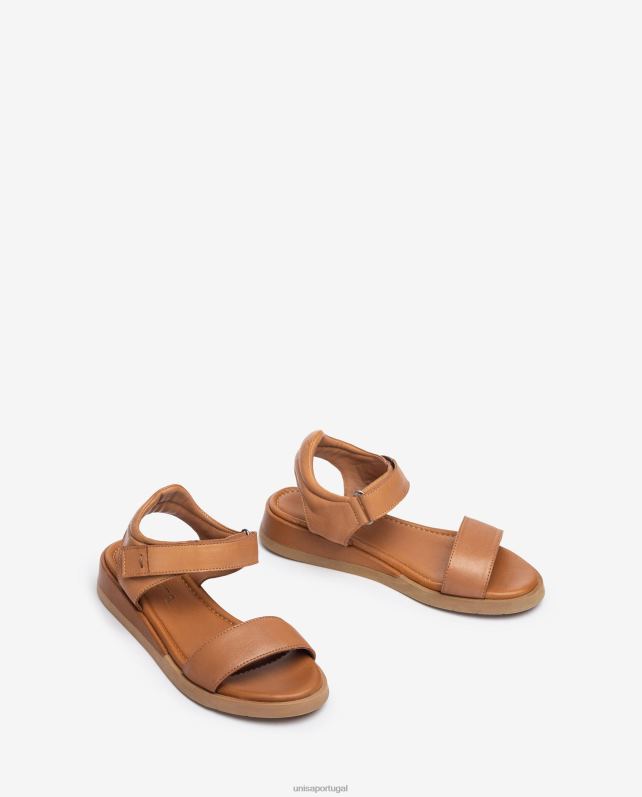 Unisa sandália de couro confortável mulheres 6V2Z6113 marrom