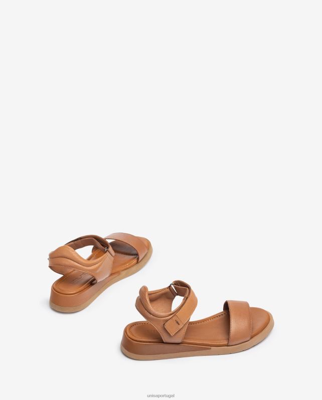 Unisa sandália de couro confortável mulheres 6V2Z6113 marrom