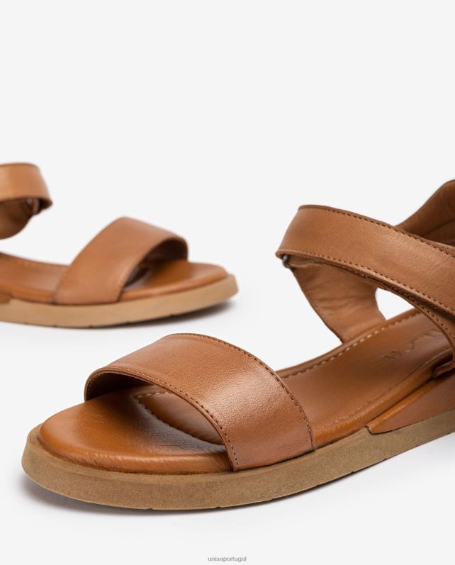Unisa sandália de couro confortável mulheres 6V2Z6113 marrom