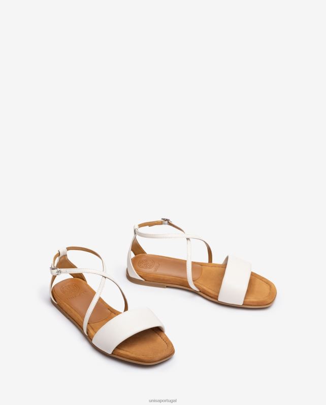 Unisa sandália plana de couro mulheres 6V2Z6350 moda