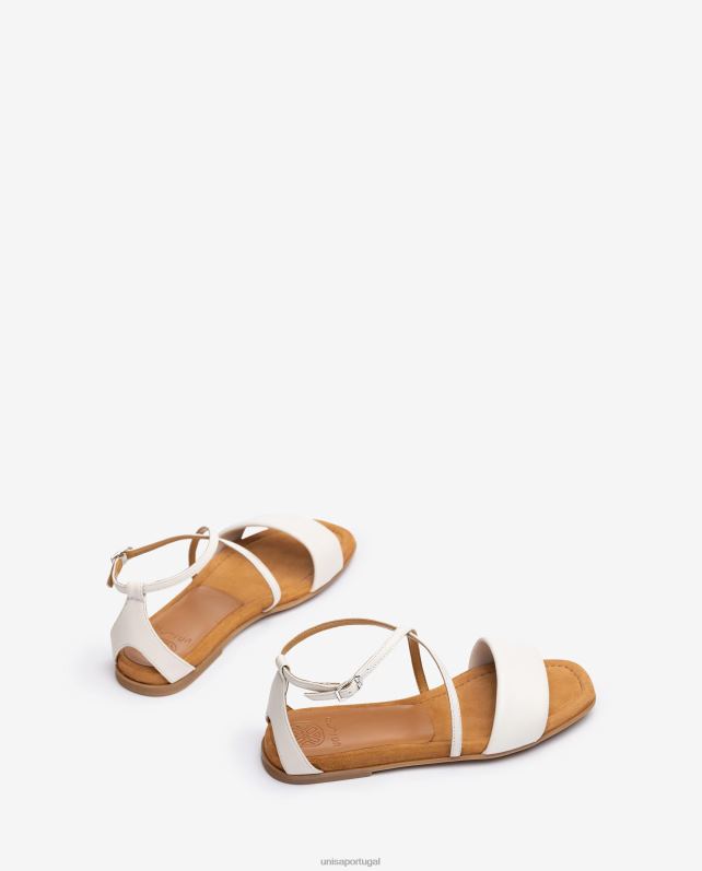 Unisa sandália plana de couro mulheres 6V2Z6350 moda