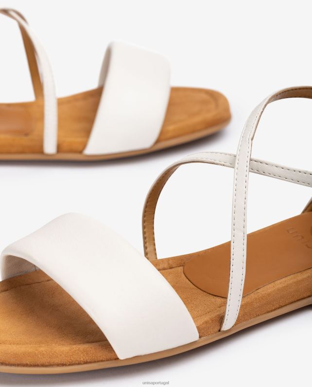 Unisa sandália plana de couro mulheres 6V2Z6350 moda