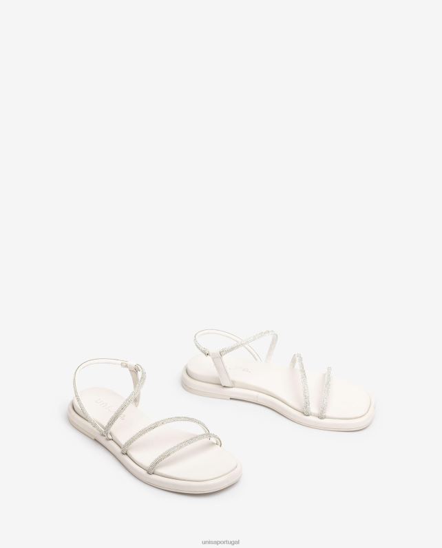 Unisa sandália rasteira com brilho mulheres 6V2Z6110 branco