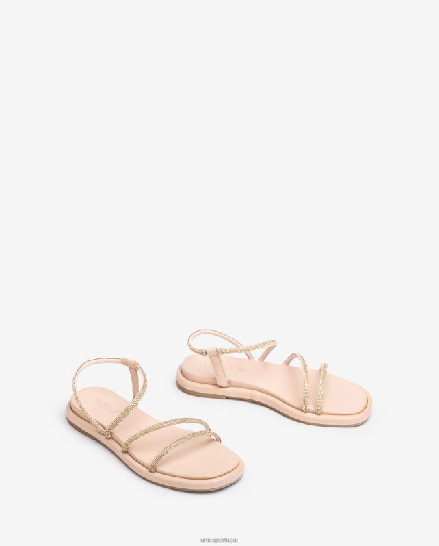 Unisa sandália rasteira com brilho mulheres 6V2Z627 rosa