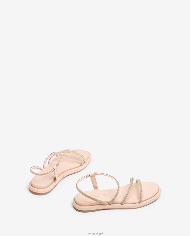 Unisa sandália rasteira com brilho mulheres 6V2Z627 rosa