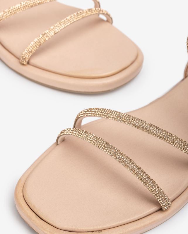 Unisa sandália rasteira com brilho mulheres 6V2Z627 rosa