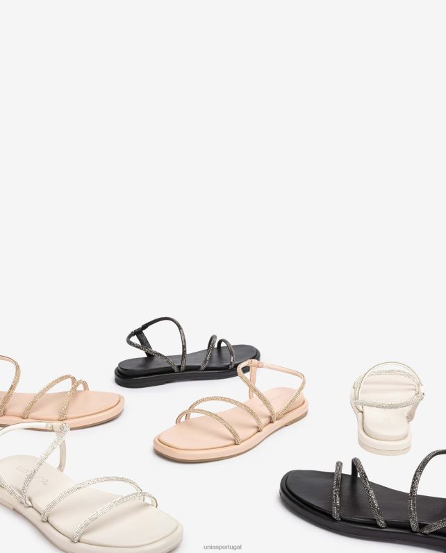 Unisa sandália rasteira com brilho mulheres 6V2Z627 rosa