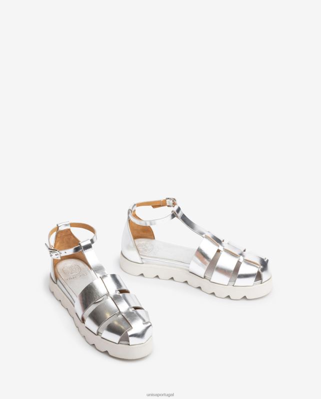 Unisa sapatos de geléia de efeito metálico mulheres 6V2Z6115 moda