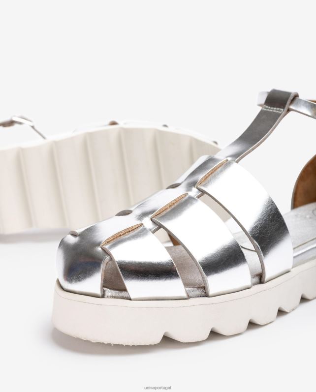 Unisa sapatos de geléia de efeito metálico mulheres 6V2Z6115 moda