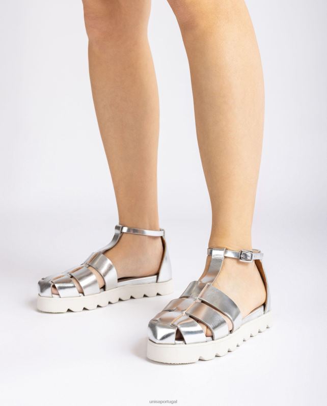 Unisa sapatos de geléia de efeito metálico mulheres 6V2Z6115 moda