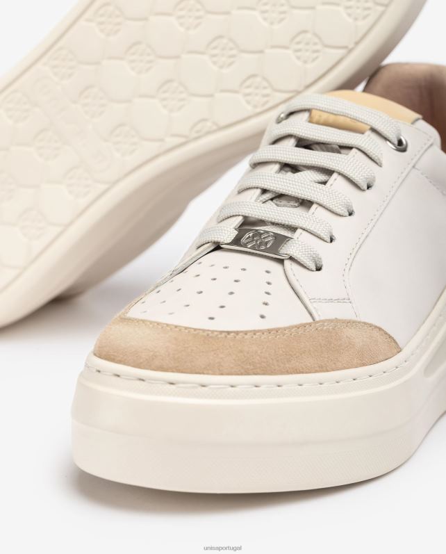 Unisa sapatilha couro e camurça mulheres 6V2Z6671 branco