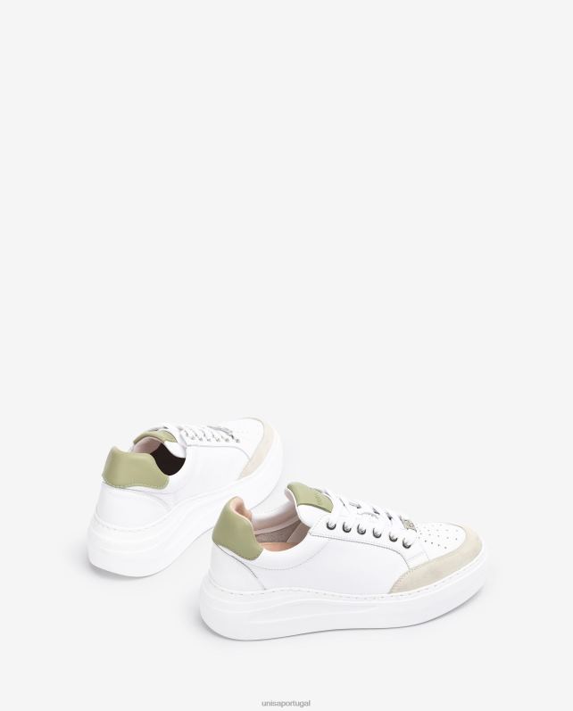 Unisa sapatilha couro e camurça mulheres 6V2Z6672 branco