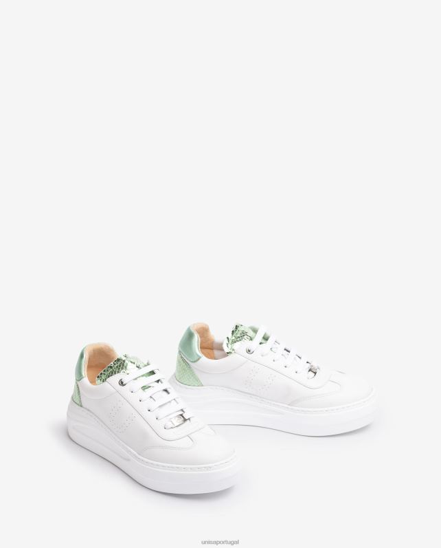 Unisa sapatilha de couro com sola maxi mulheres 6V2Z6662 branco