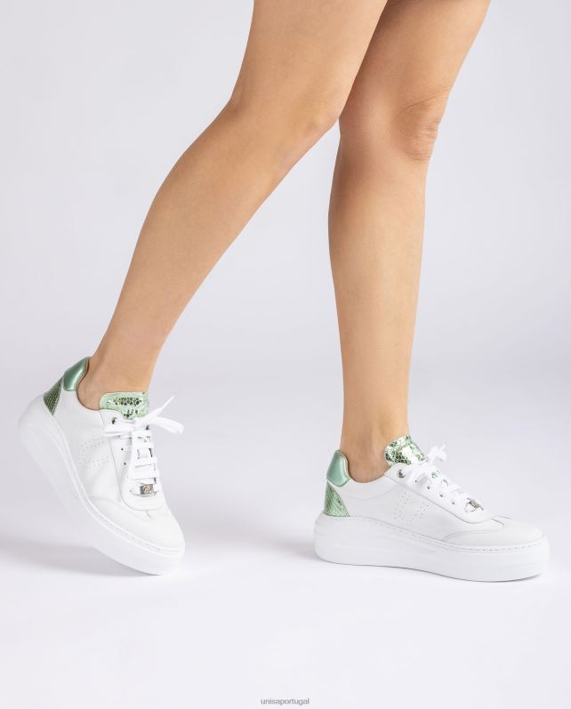 Unisa sapatilha de couro com sola maxi mulheres 6V2Z6662 branco