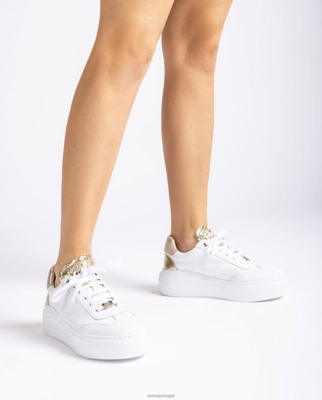 Unisa sapatilha de couro com sola maxi mulheres 6V2Z6664 branco