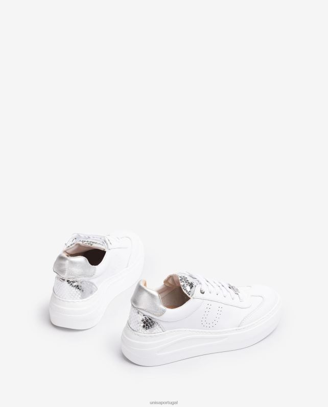 Unisa sapatilha de couro com sola maxi mulheres 6V2Z6665 branco