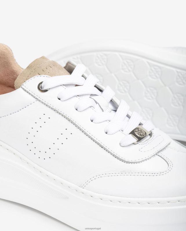 Unisa sapatilha de couro com sola maxi mulheres 6V2Z6673 branco