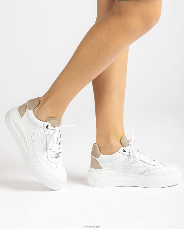 Unisa sapatilha de couro com sola maxi mulheres 6V2Z6673 branco