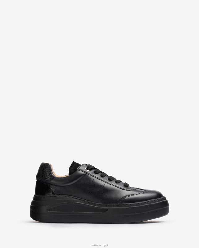 Unisa sapato esportivo de couro com sola maxi mulheres 6V2Z61292 preto