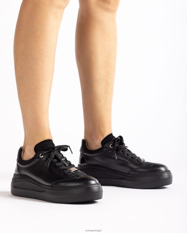 Unisa sapato esportivo de couro com sola maxi mulheres 6V2Z61292 preto