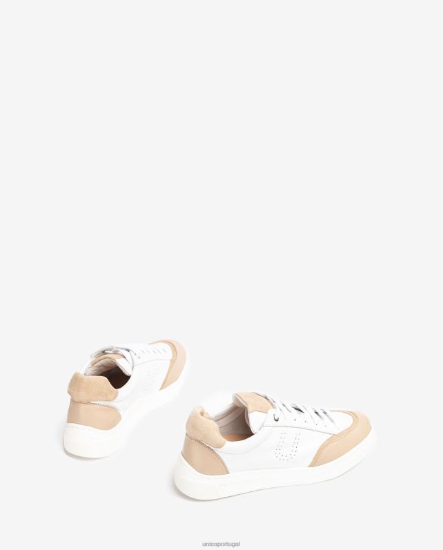 Unisa tênis com bico e salto contrastantes mulheres 6V2Z6649 branco