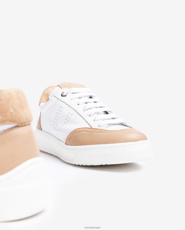 Unisa tênis com bico e salto contrastantes mulheres 6V2Z6649 branco