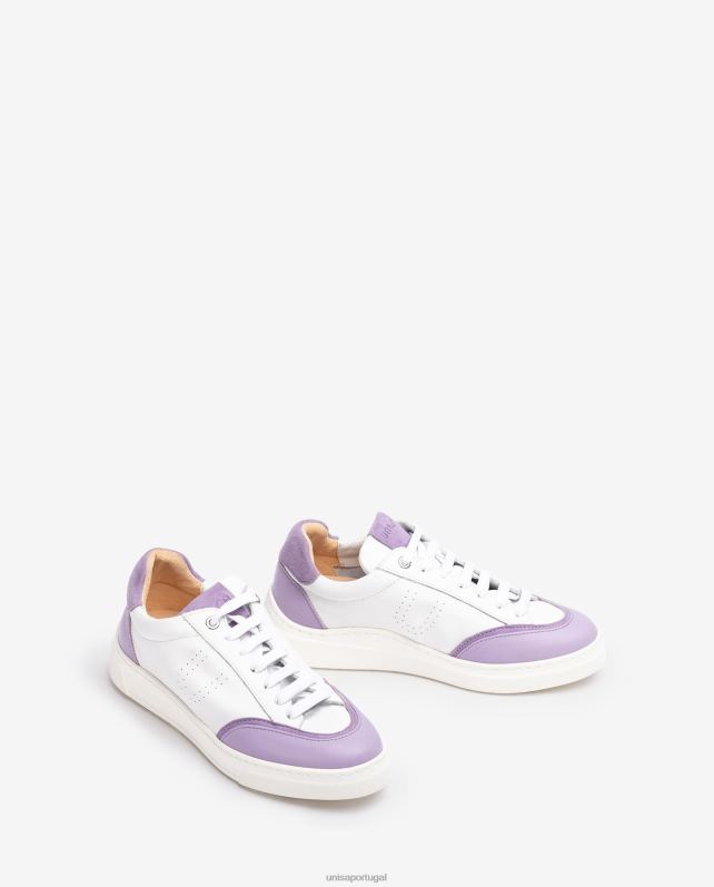 Unisa tênis com bico e salto contrastantes mulheres 6V2Z6651 branco