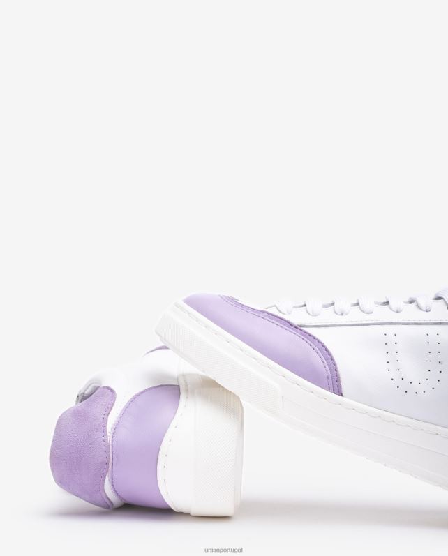 Unisa tênis com bico e salto contrastantes mulheres 6V2Z6651 branco