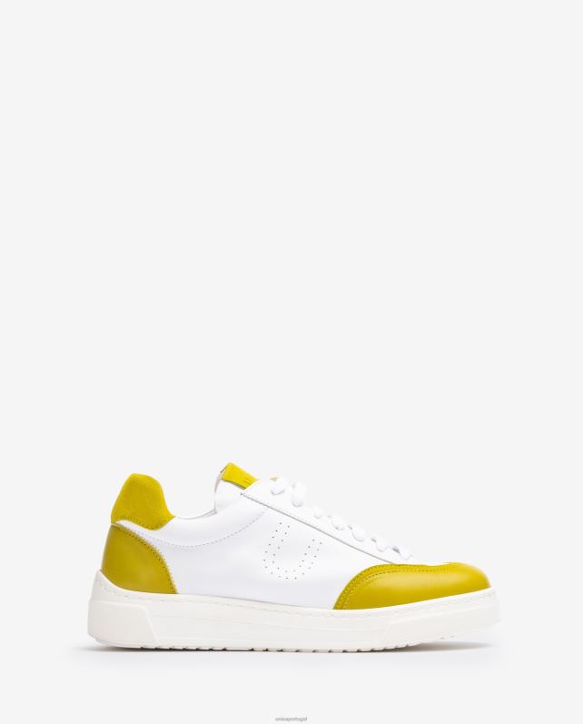 Unisa tênis com bico e salto contrastantes mulheres 6V2Z6652 branco