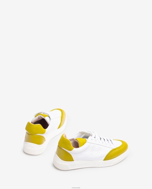 Unisa tênis com bico e salto contrastantes mulheres 6V2Z6652 branco