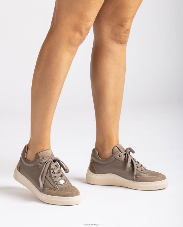 Unisa tênis com biqueira e calcanhar contrastantes mulheres 6V2Z61240 marrom