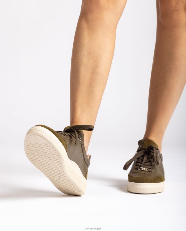 Unisa tênis com biqueira e calcanhar contrastantes mulheres 6V2Z61244 verde