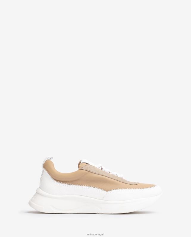 Unisa tênis com materiais contrastantes mulheres 6V2Z6669 branco