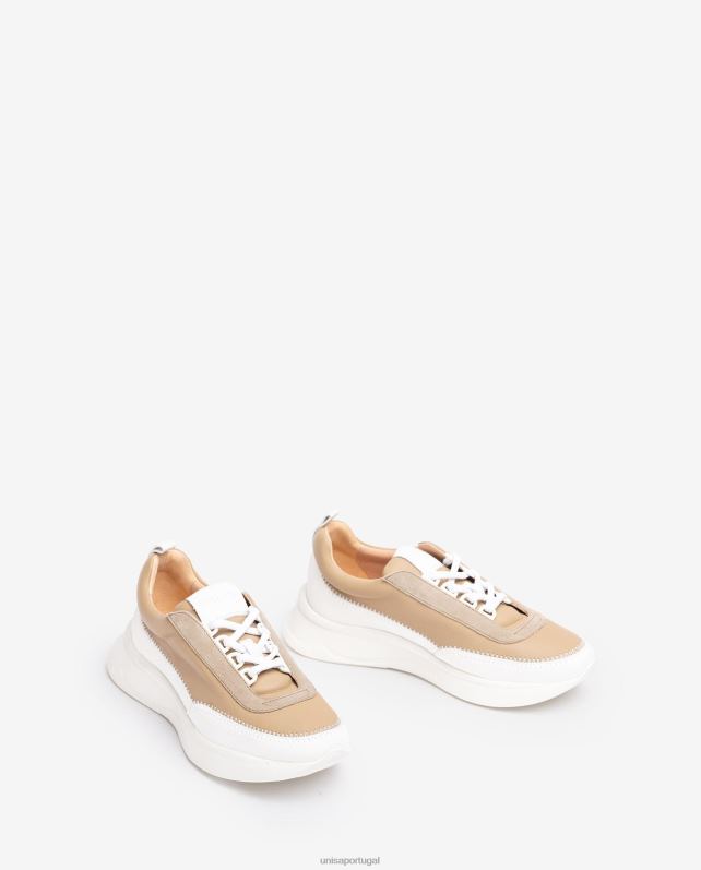 Unisa tênis com materiais contrastantes mulheres 6V2Z6669 branco