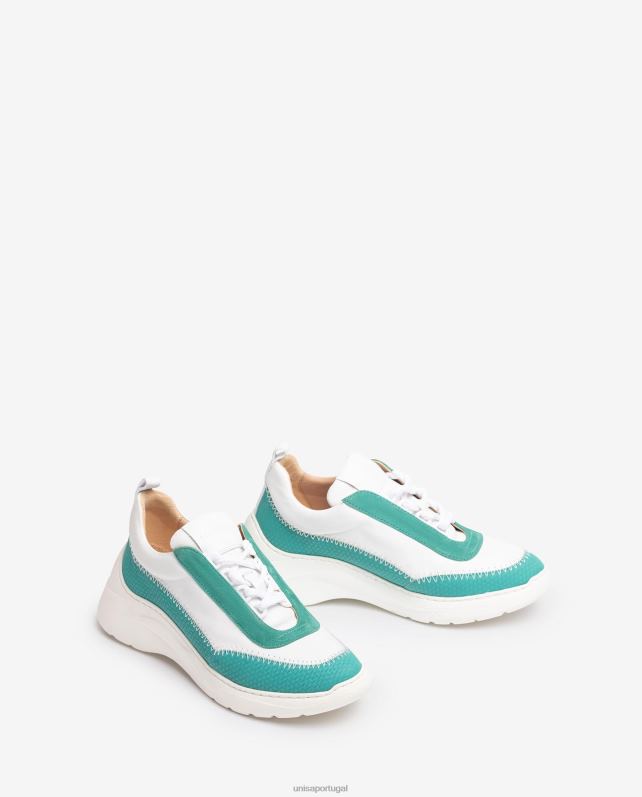 Unisa tênis com materiais contrastantes mulheres 6V2Z6670 branco