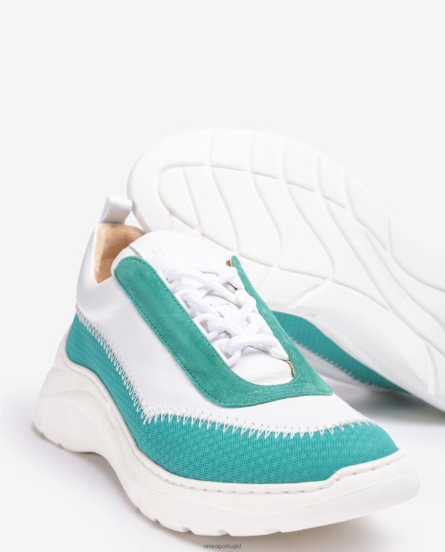 Unisa tênis com materiais contrastantes mulheres 6V2Z6670 branco