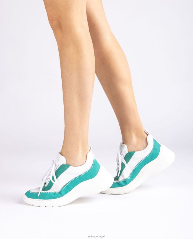 Unisa tênis com materiais contrastantes mulheres 6V2Z6670 branco