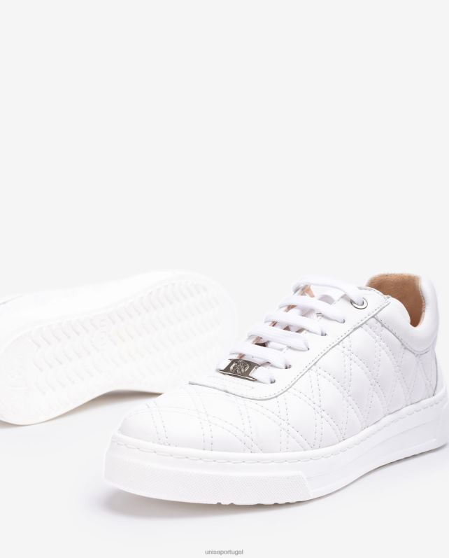 Unisa tênis com quilting geométrico mulheres 6V2Z6648 branco