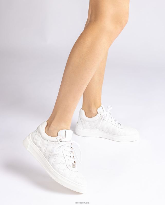 Unisa tênis com quilting geométrico mulheres 6V2Z6648 branco