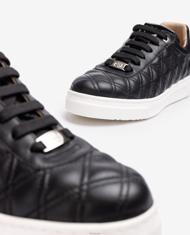 Unisa tênis com quilting geométrico mulheres 6V2Z6654 preto